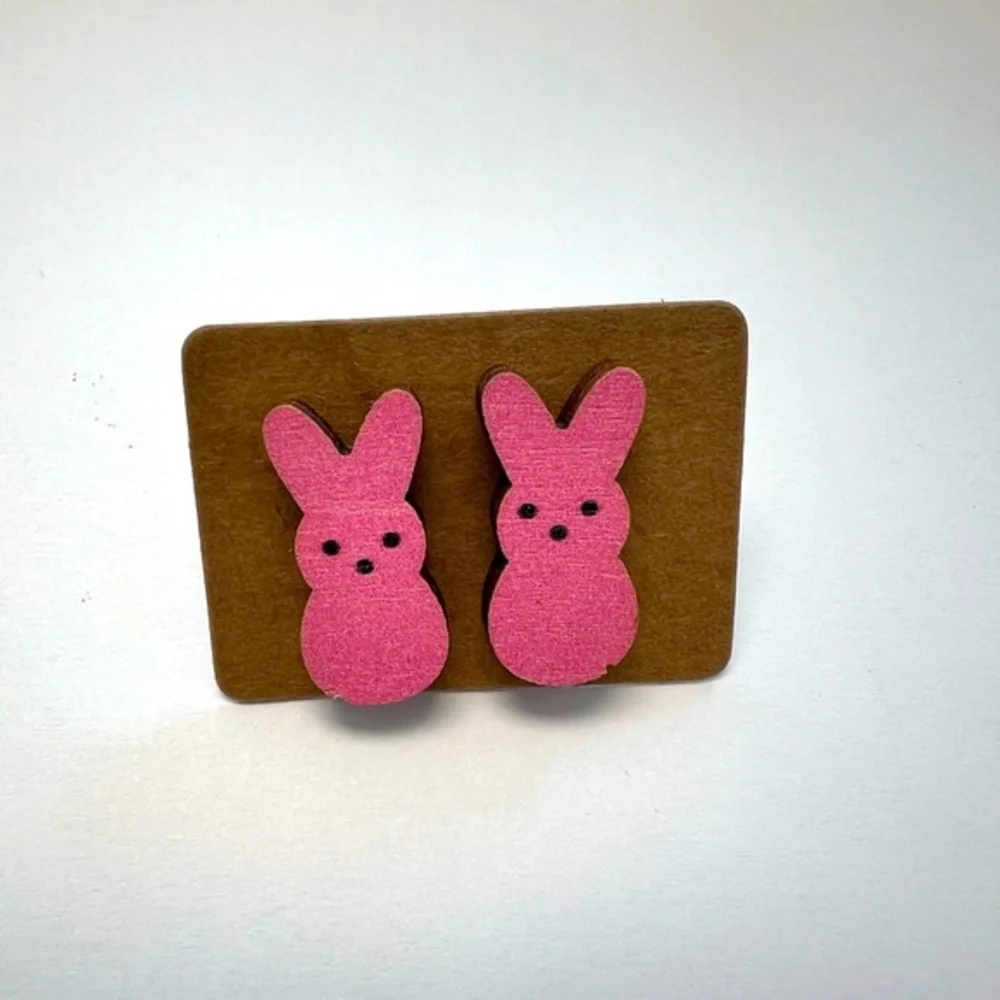 PINK BUNNY STUD EARRINGS